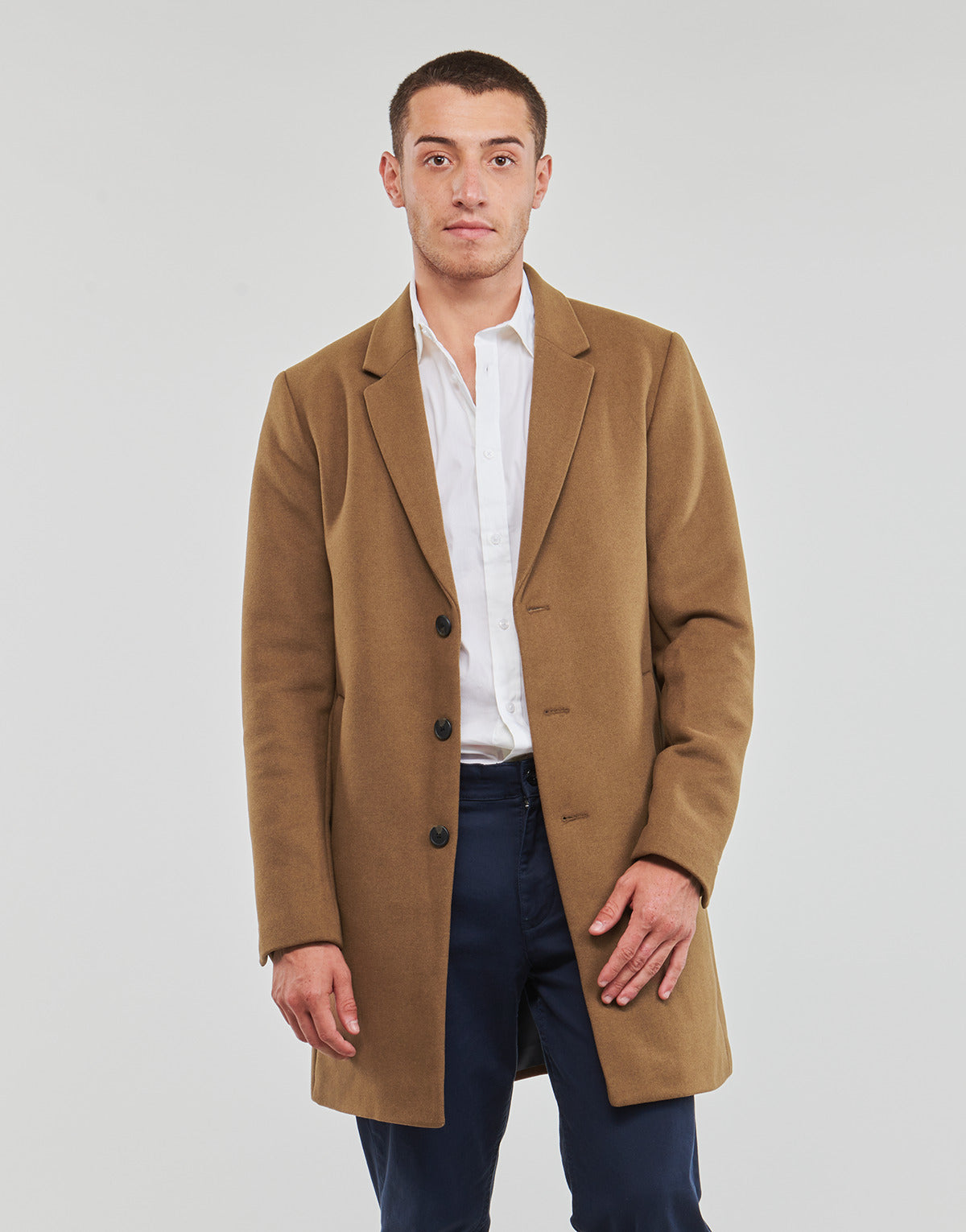 Mantella Uomo Jack & Jones  JJEMORRISON WOOL COAT SN  Marrone