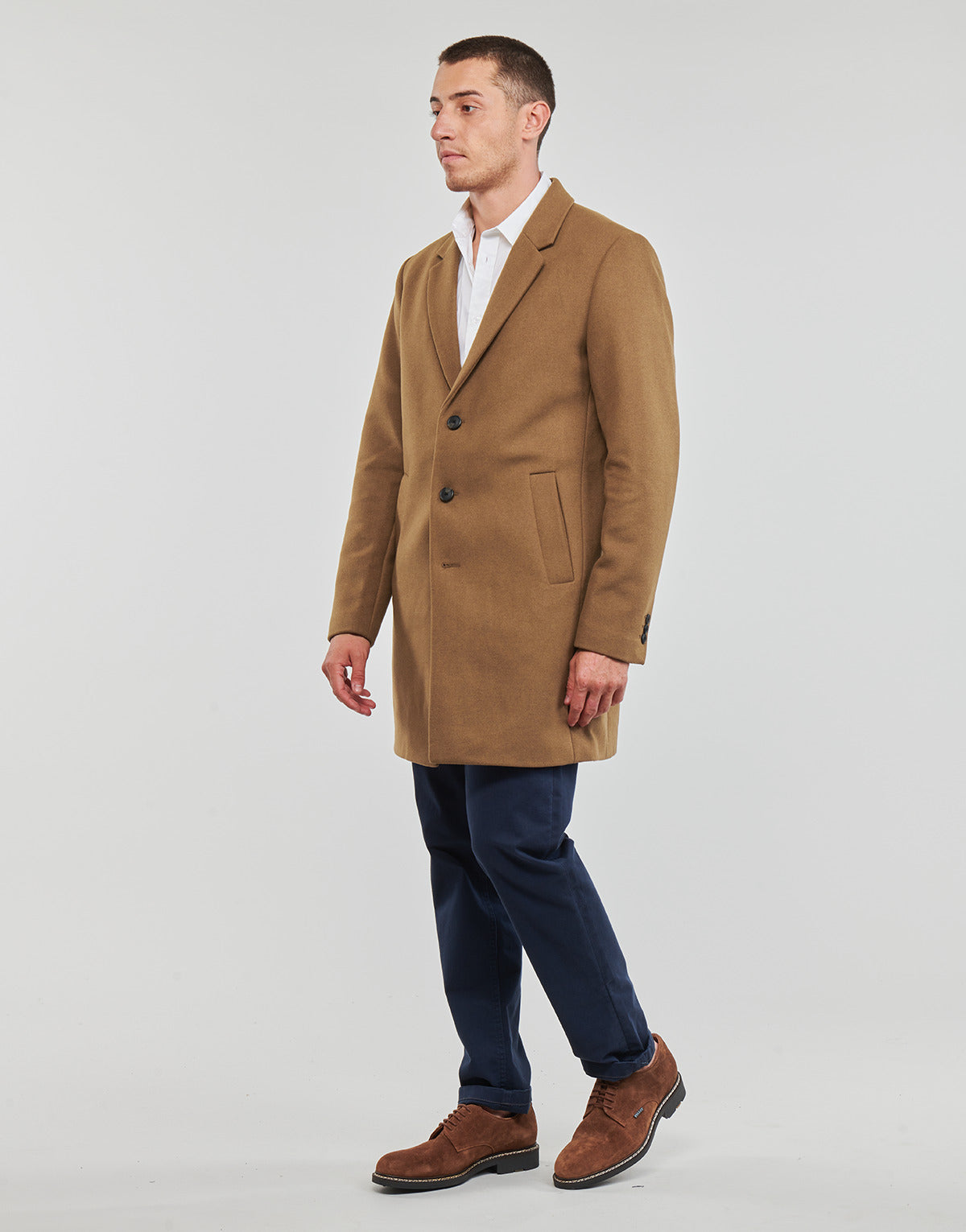 Mantella Uomo Jack & Jones  JJEMORRISON WOOL COAT SN  Marrone