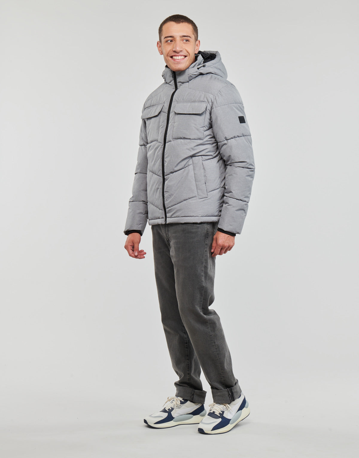 Parka Uomo Jack & Jones  JJMASON PUFFER JACKET  Grigio