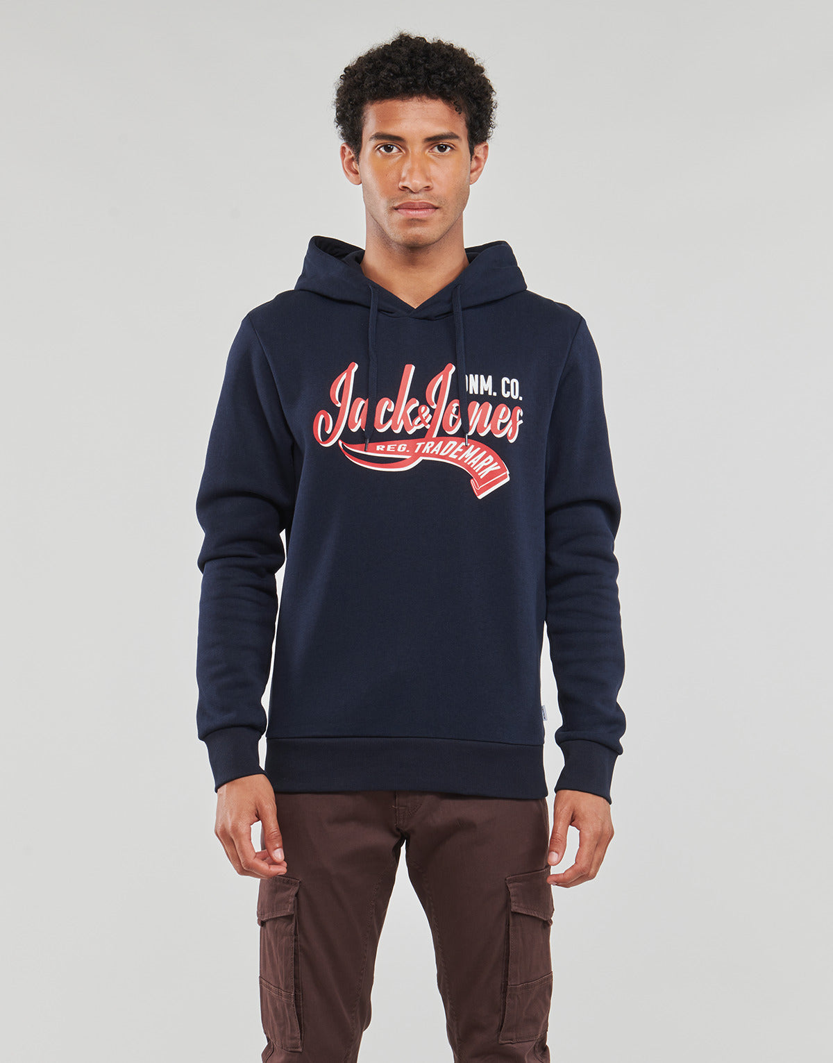 Felpa Uomo Jack & Jones  JJELOGO SWEAT HOOD 2 COL 23/24  Marine