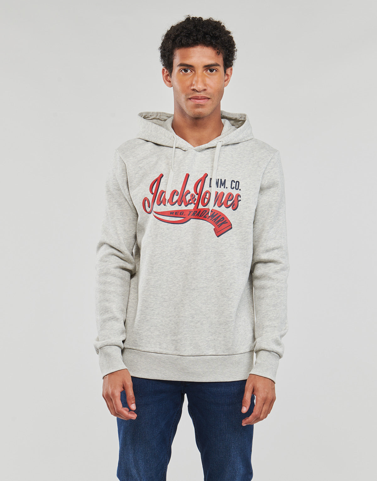 Felpa Uomo Jack & Jones  JJELOGO SWEAT HOOD 2 COL 23/24  Grigio