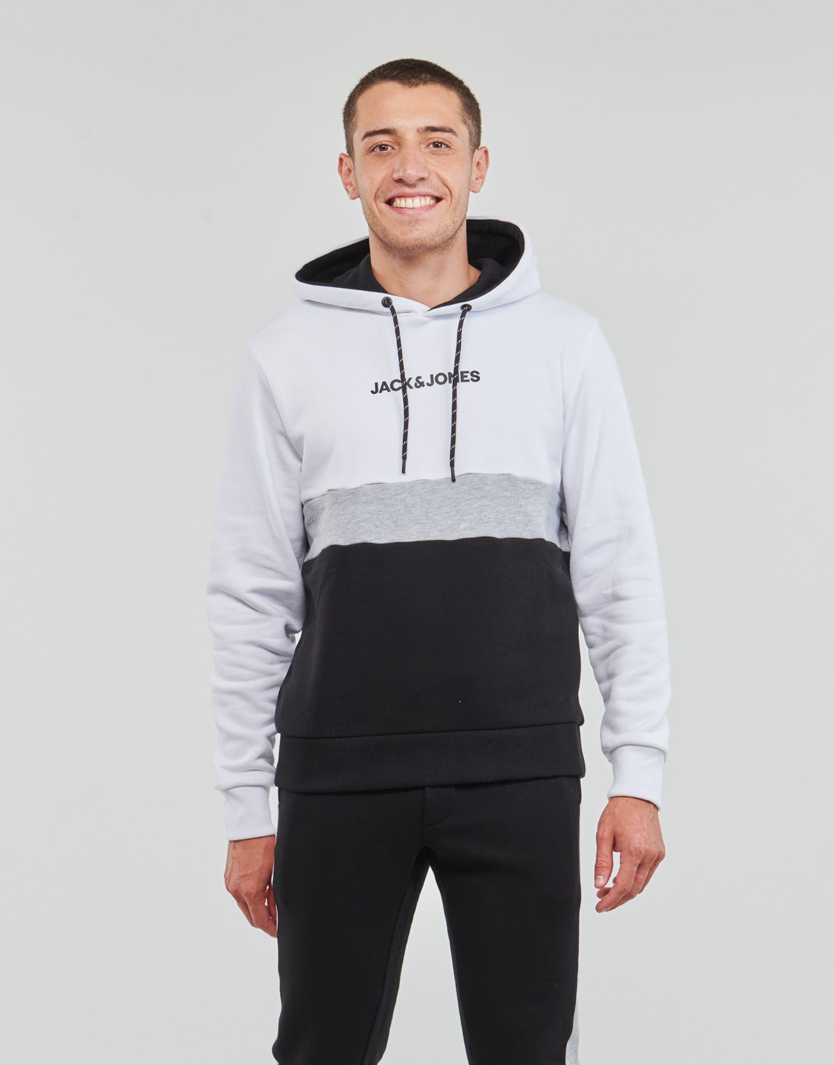 Felpa Uomo Jack & Jones  JJEREID BLOCKING SWEAT HOOD  Multicolore