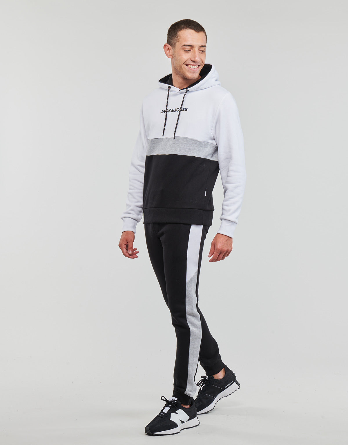 Felpa Uomo Jack & Jones  JJEREID BLOCKING SWEAT HOOD  Multicolore