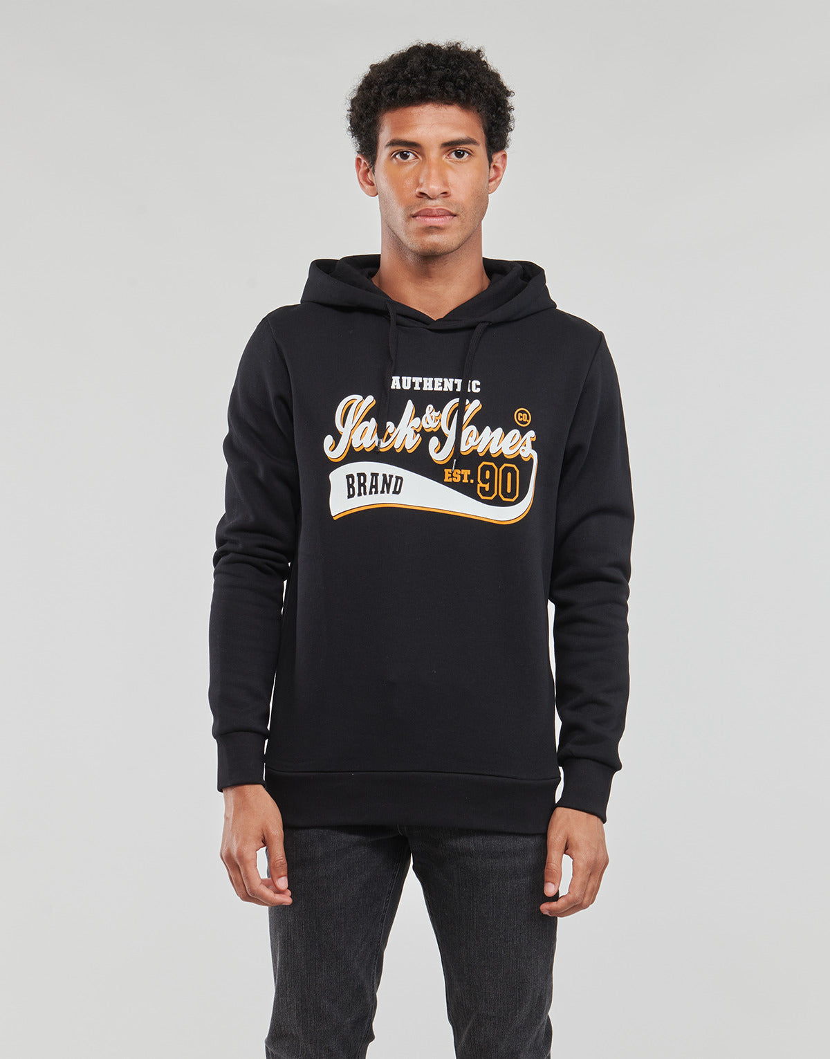 Felpa Uomo Jack & Jones  JJELOGO SWEAT HOOD 2 COL 23/24  Nero