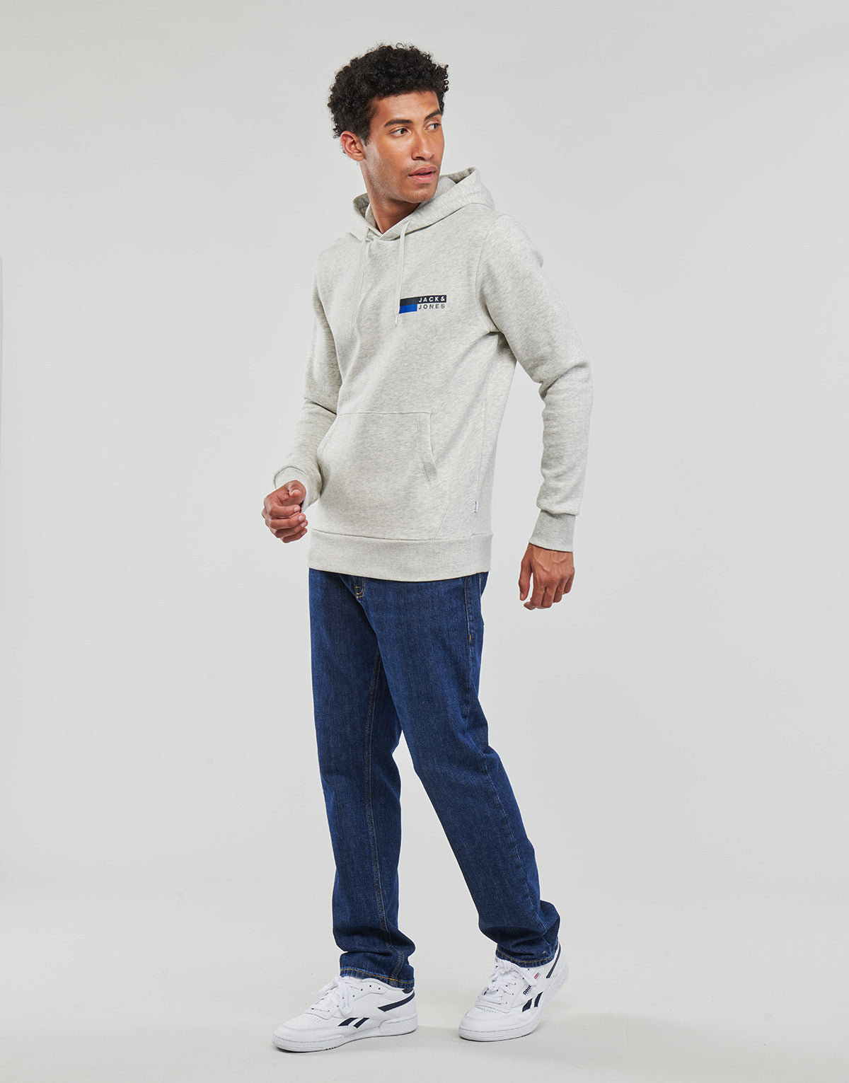 Felpa Uomo Jack & Jones  JJECORP LOGO SWEAT HOOD PLAY  Bianco