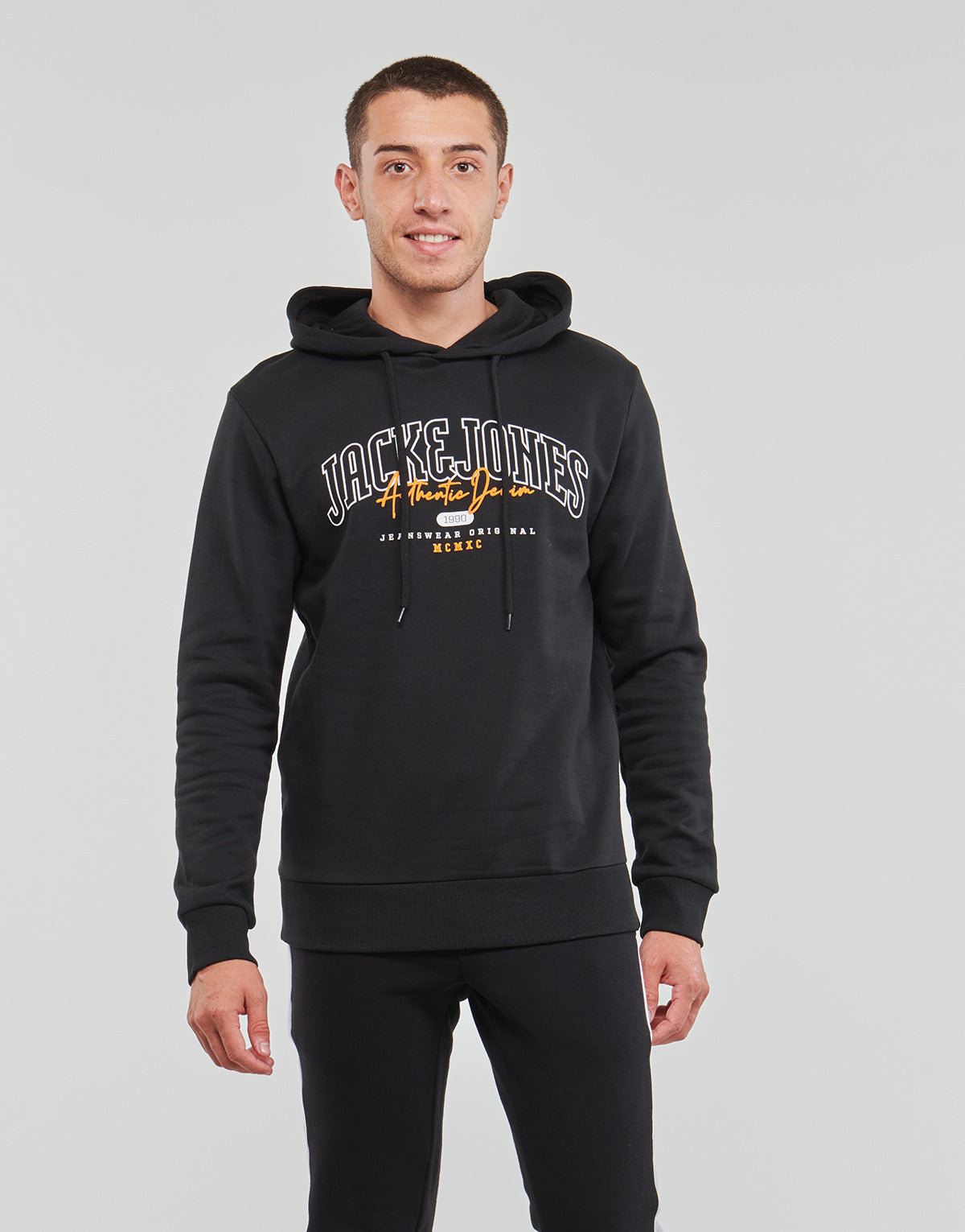 Felpa Uomo Jack & Jones  JJLARRY SWEAT HOOD  Nero