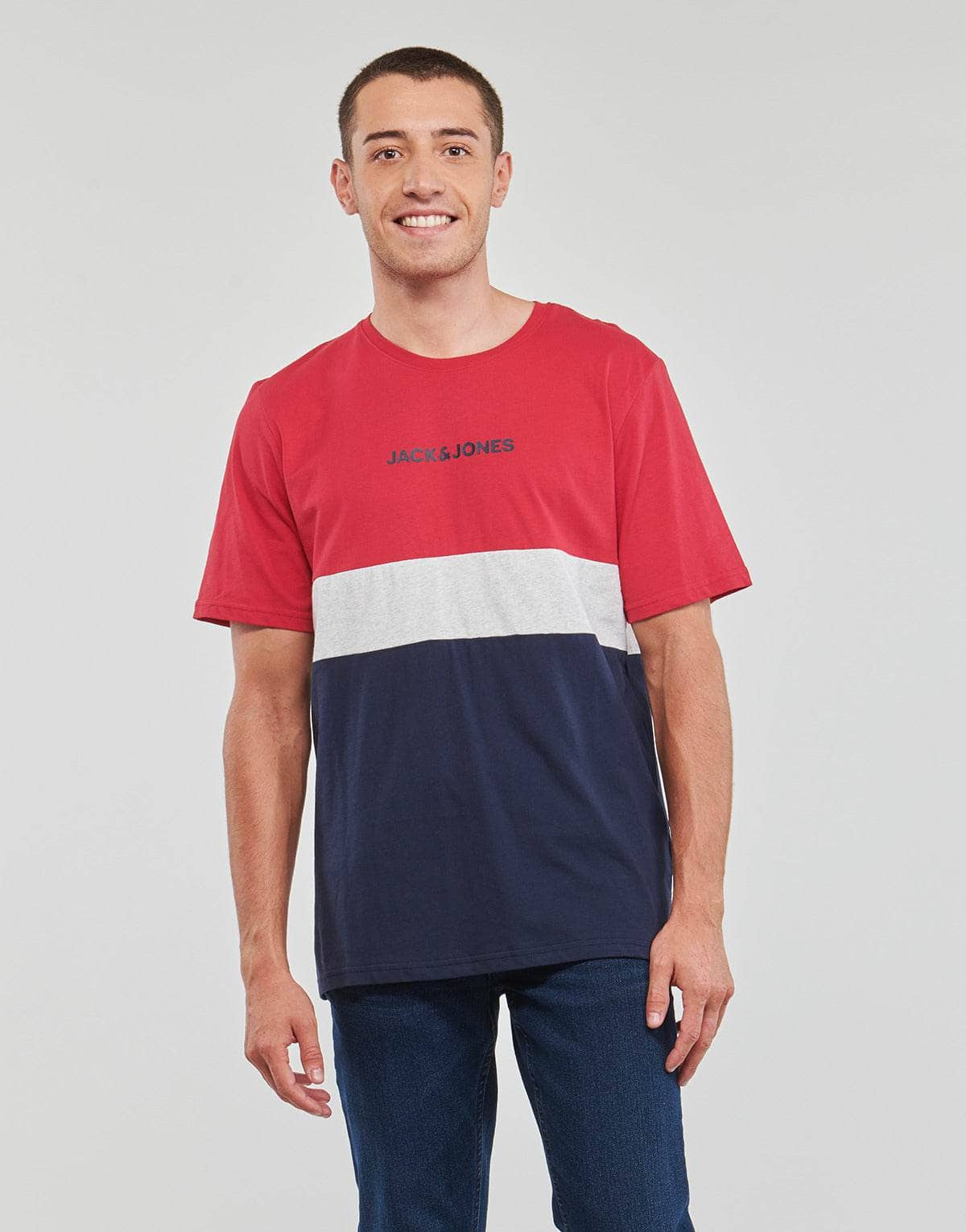 T-shirt Uomo Jack & Jones  JJEREID BLOCKING TEE SS  Multicolore