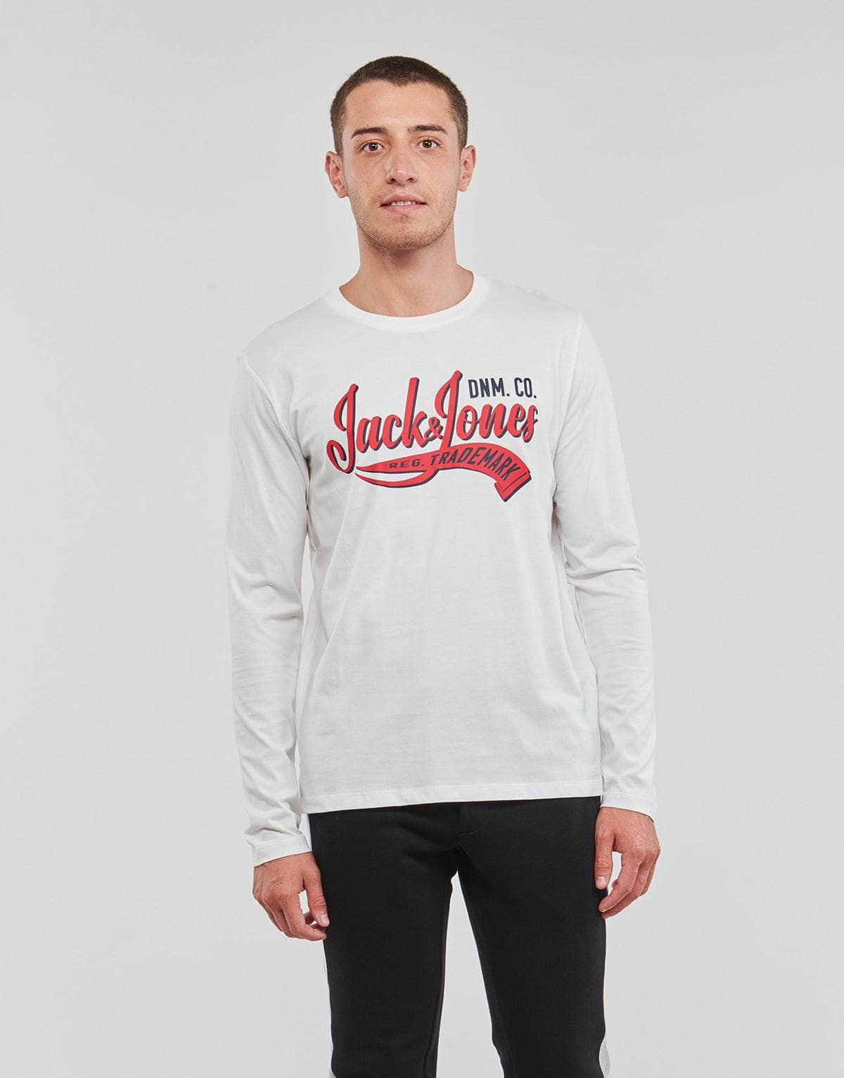 T-shirts a maniche lunghe Uomo Jack & Jones  JJELOGO TEE LS O-NECK 2 COL AW23 SN  Bianco