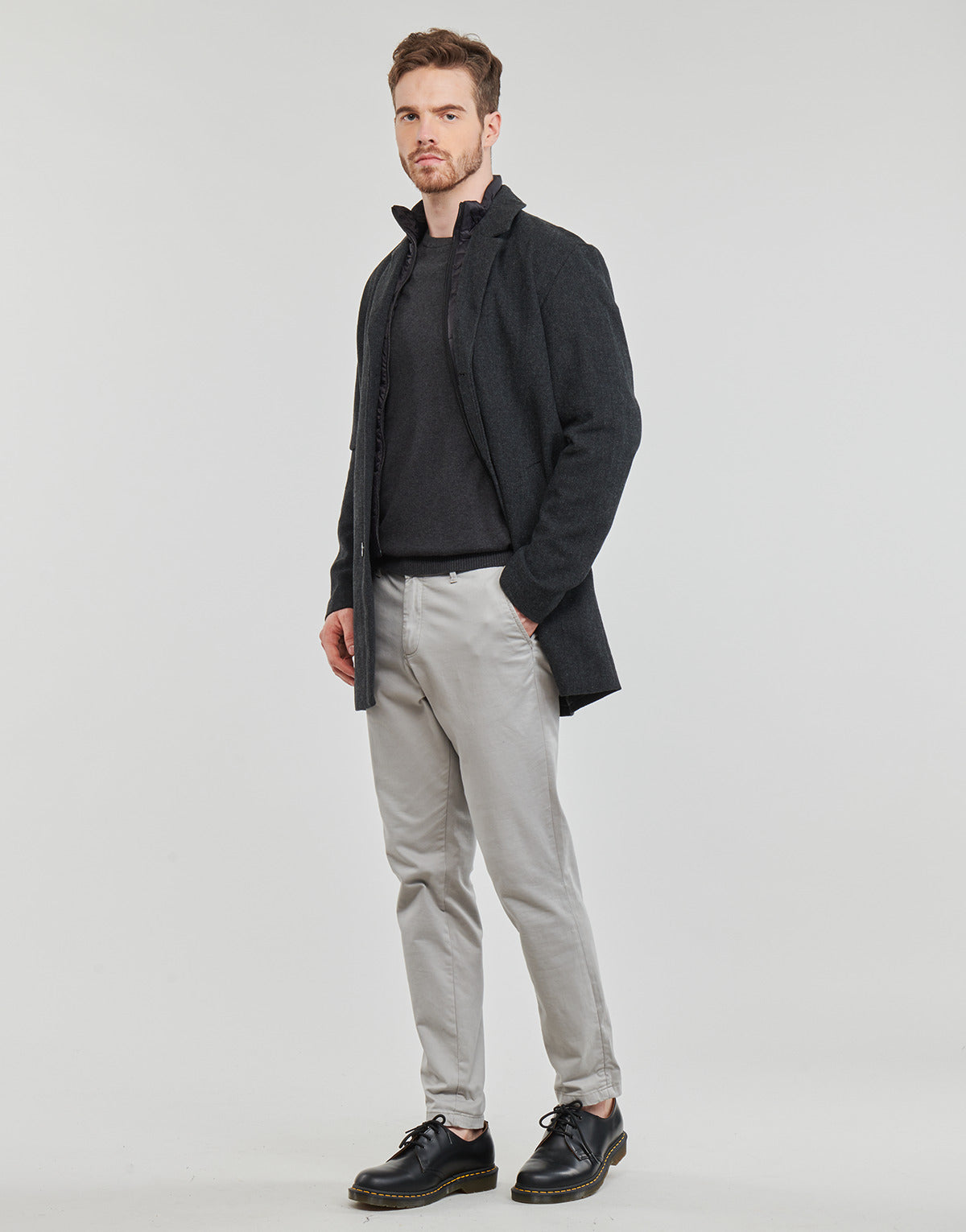 Giacca Uomo Jack & Jones  JJZAC INSERT WOOL COAT  Grigio