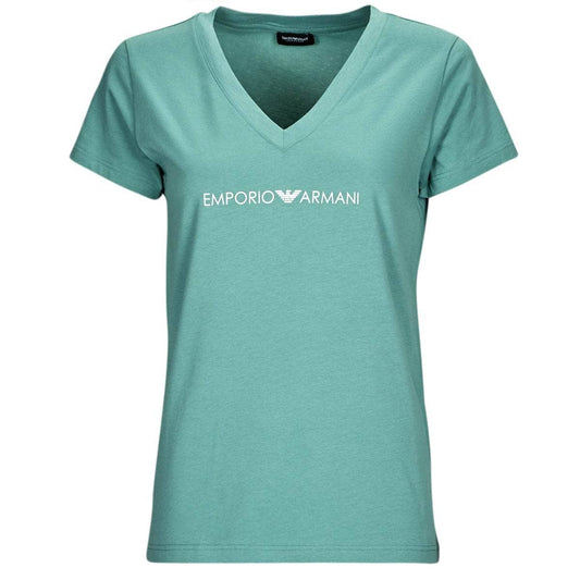 T-shirt Donna Emporio Armani  ICONIC LOGOBAND  Blu