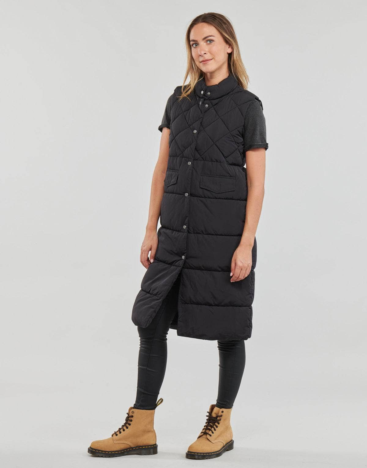 Piumino Donna Only  ONLSTACY QUILTED LONG WAISTCOAT OTW  Nero