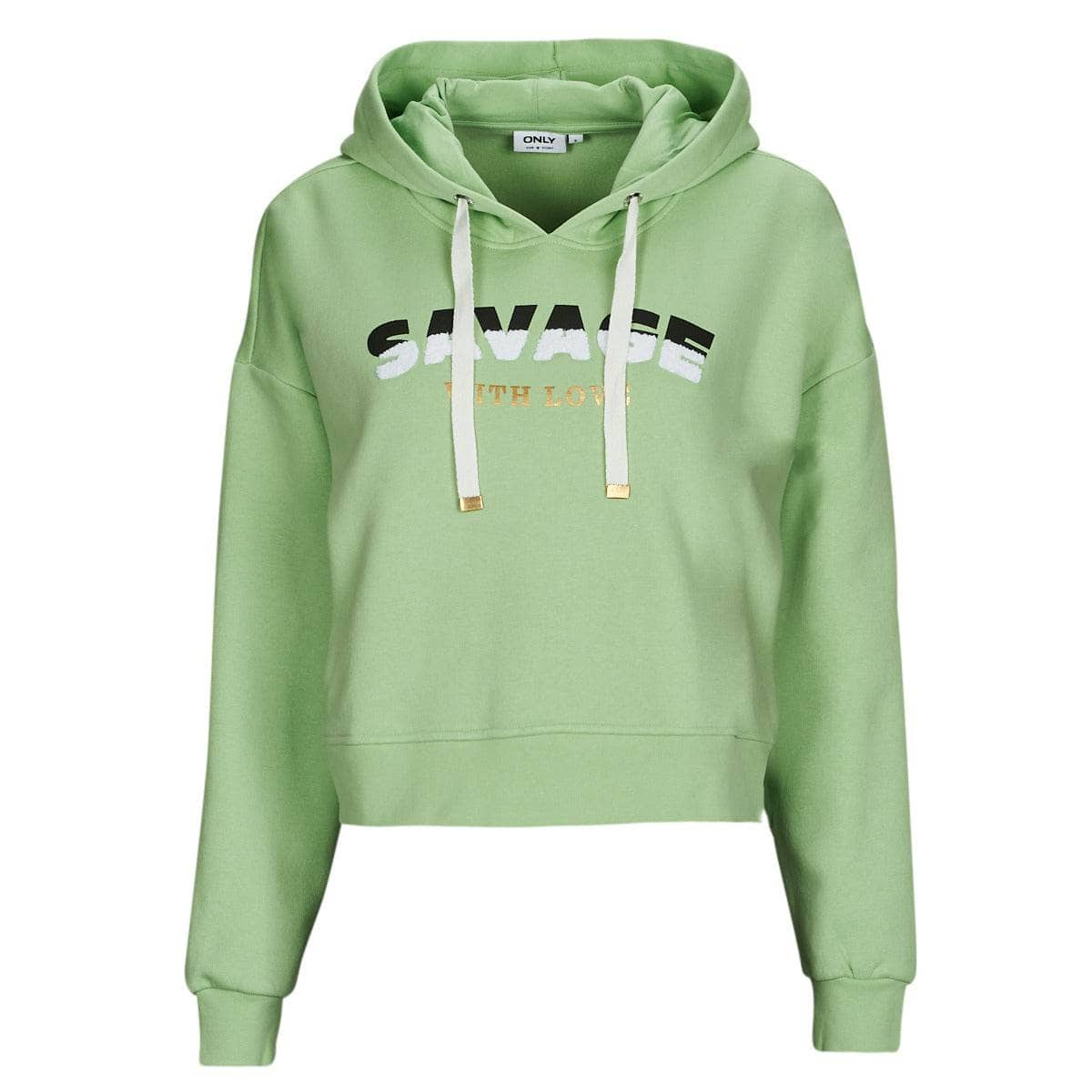 Felpa Donna Only  ONLPIXA L/S HOOD CS SWT  Verde