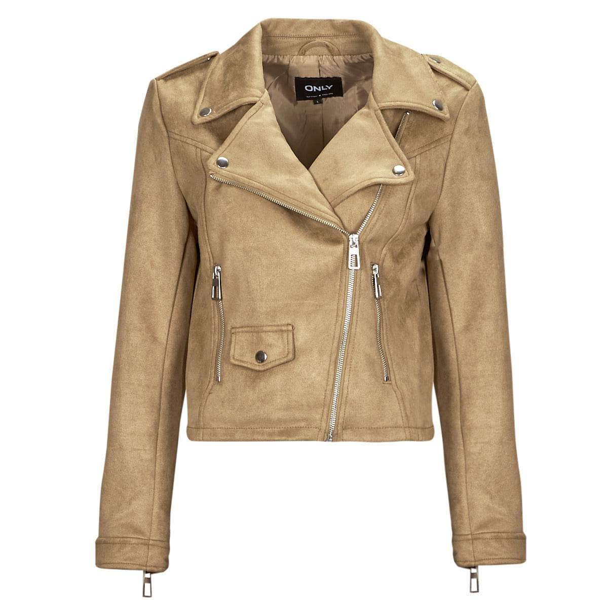 Giacca in pelle Donna Only  ONLSCOOTIE FAUX SUEDE BIKER JACKET OTW  Beige