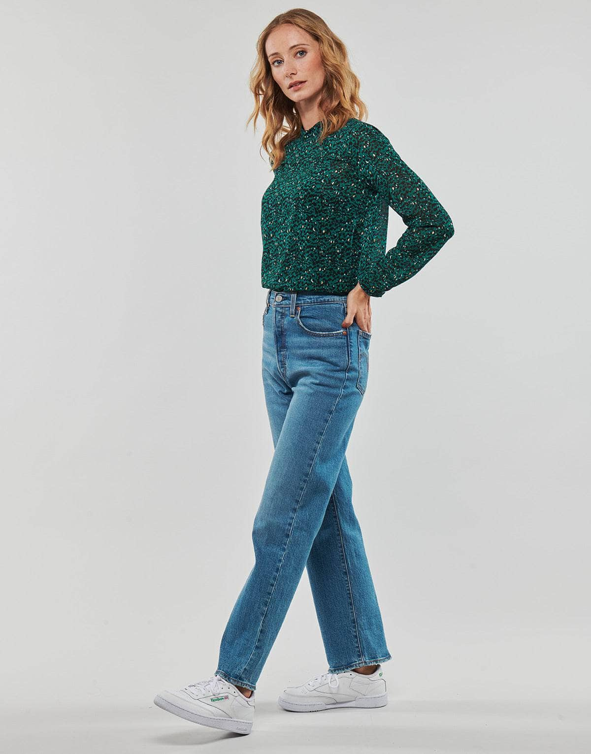 Camicetta Donna Only  ONLKACEY FR L/S HIGH NECK TOP PTM  Verde