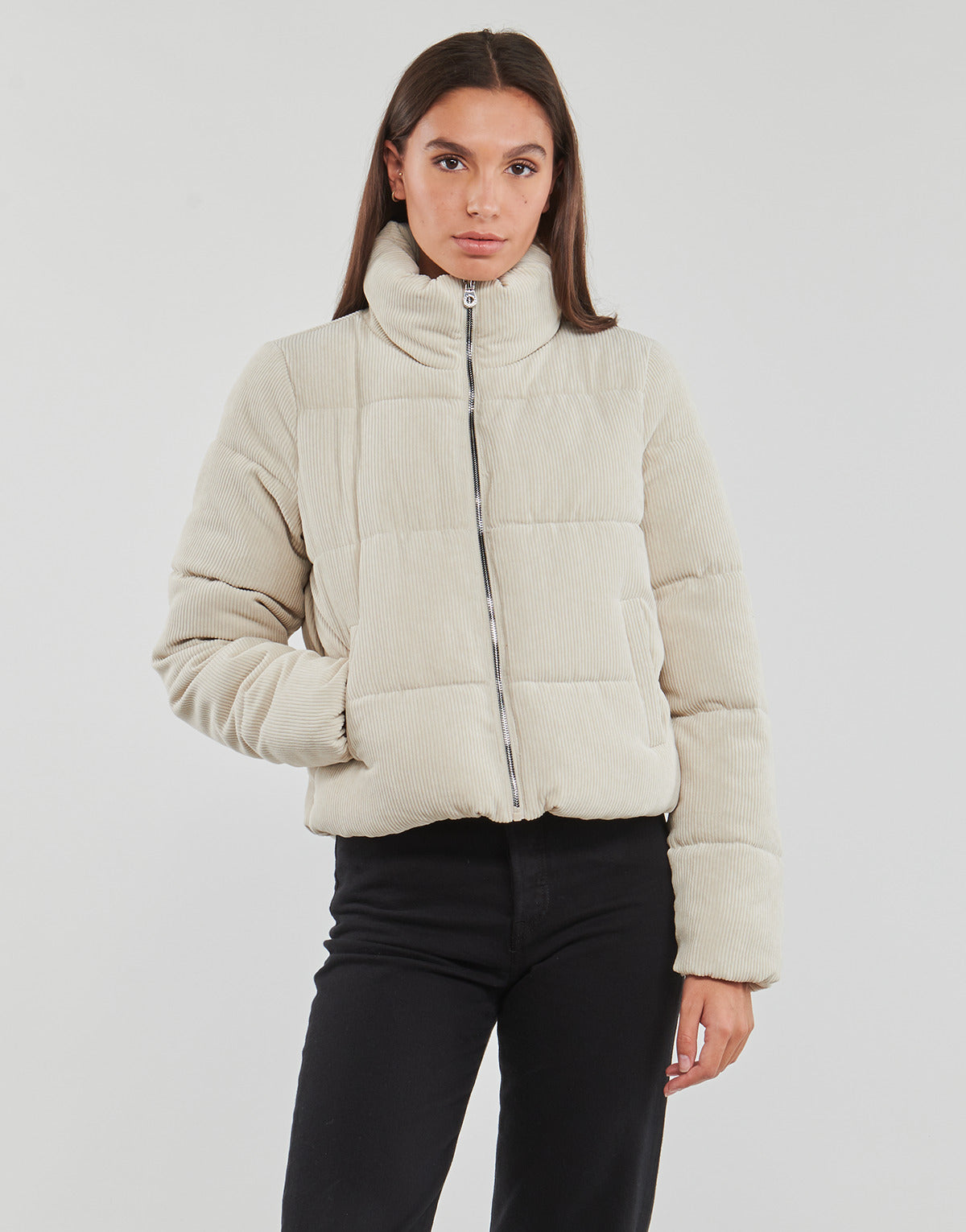 Piumino Donna Only  ONLNEWDOLLY CORDUROY PUFFER  CC OTW  Beige