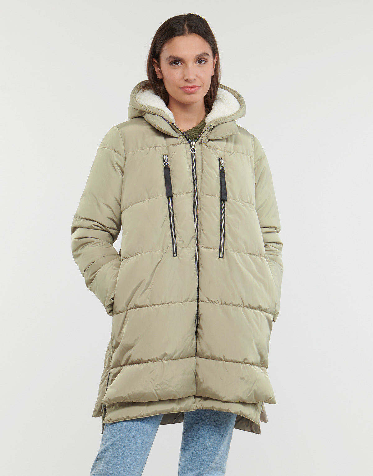 Piumino Donna Only  ONLNEWNORA LONG PUFFER COAT CC OTW  Beige