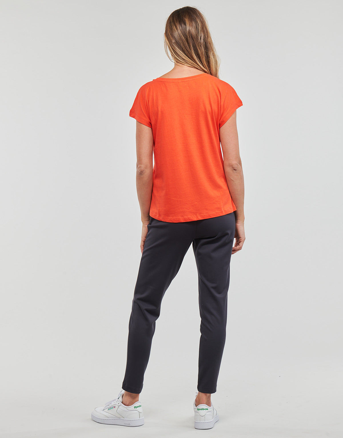 T-shirt Donna Only  ONLKELLY S/S V-NECK TOP BOX CS JRS  Arancio