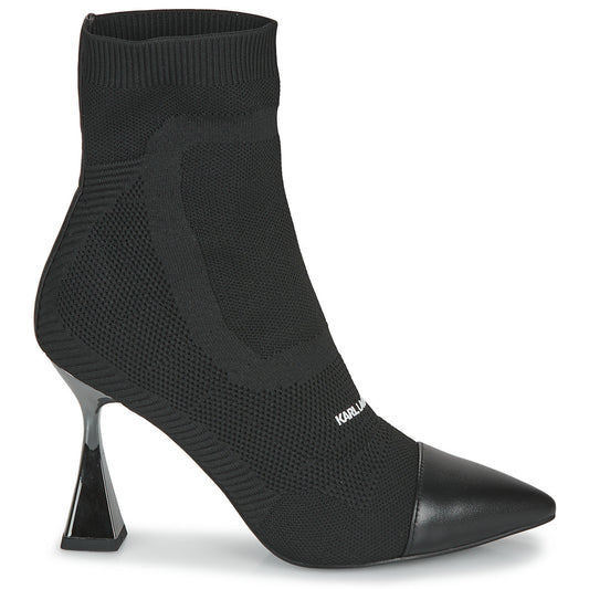 Stivaletti Donna Karl Lagerfeld  DEBUT Mix Knit Ankle Boot  Nero