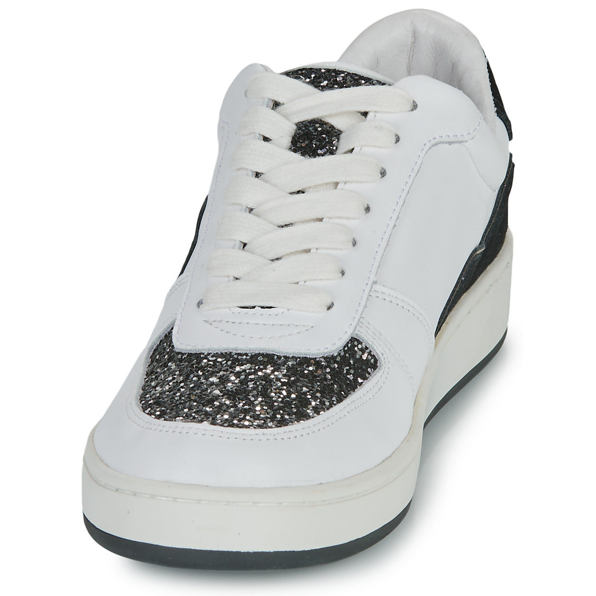 Sneakers basse Donna Bons baisers de Paname  LOULOU BLANC NOIR GLITTER  Bianco