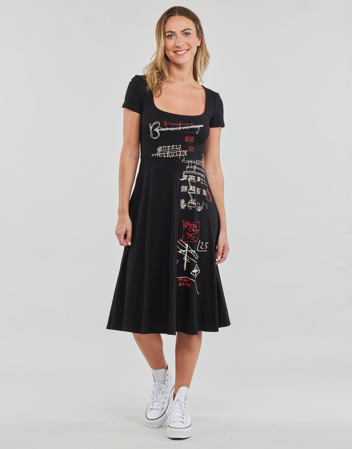 Abito lungo Donna Desigual  BROADWAY ROAD  Nero