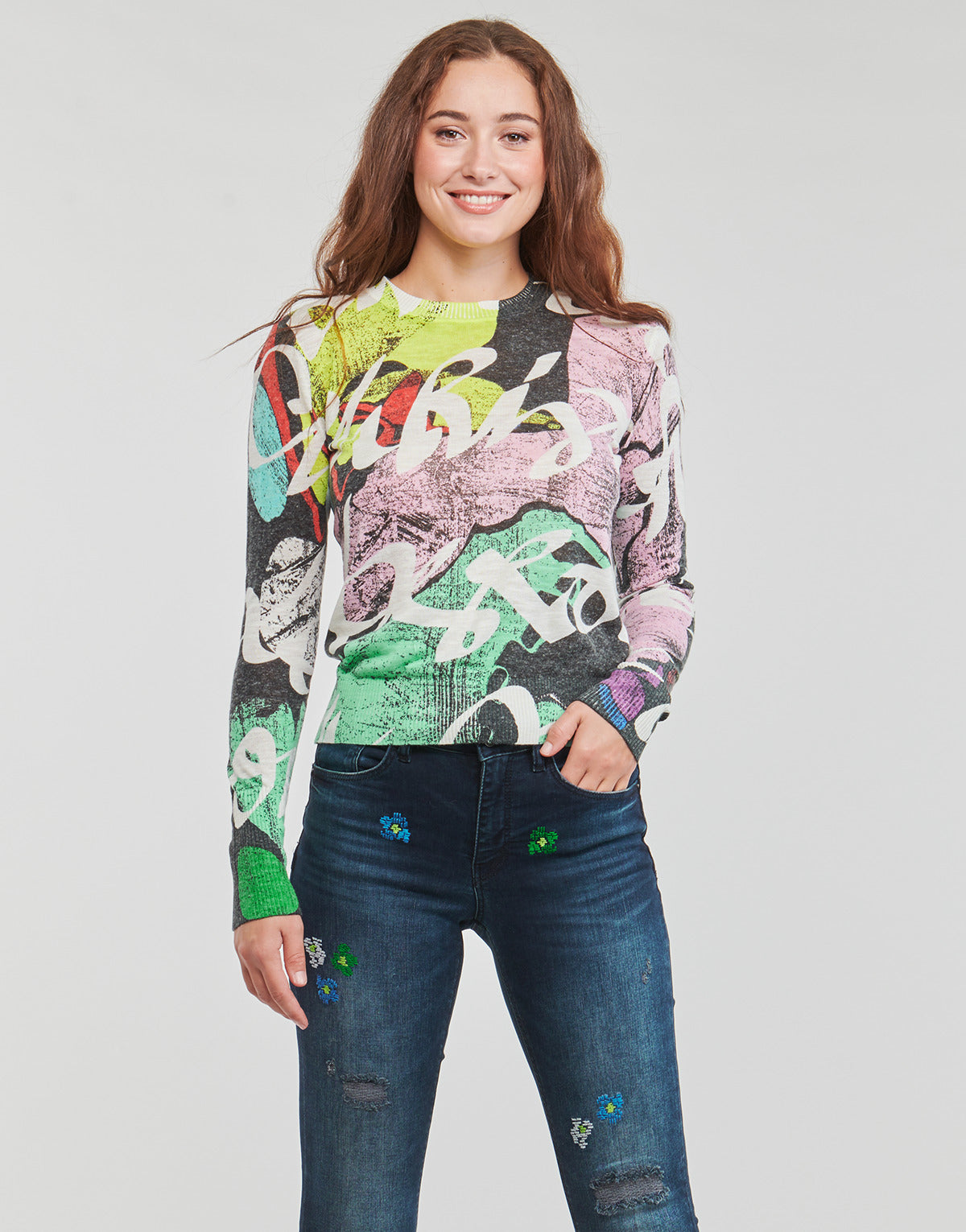 Maglione Donna Desigual  FOTINBLACK PULL  Multicolore