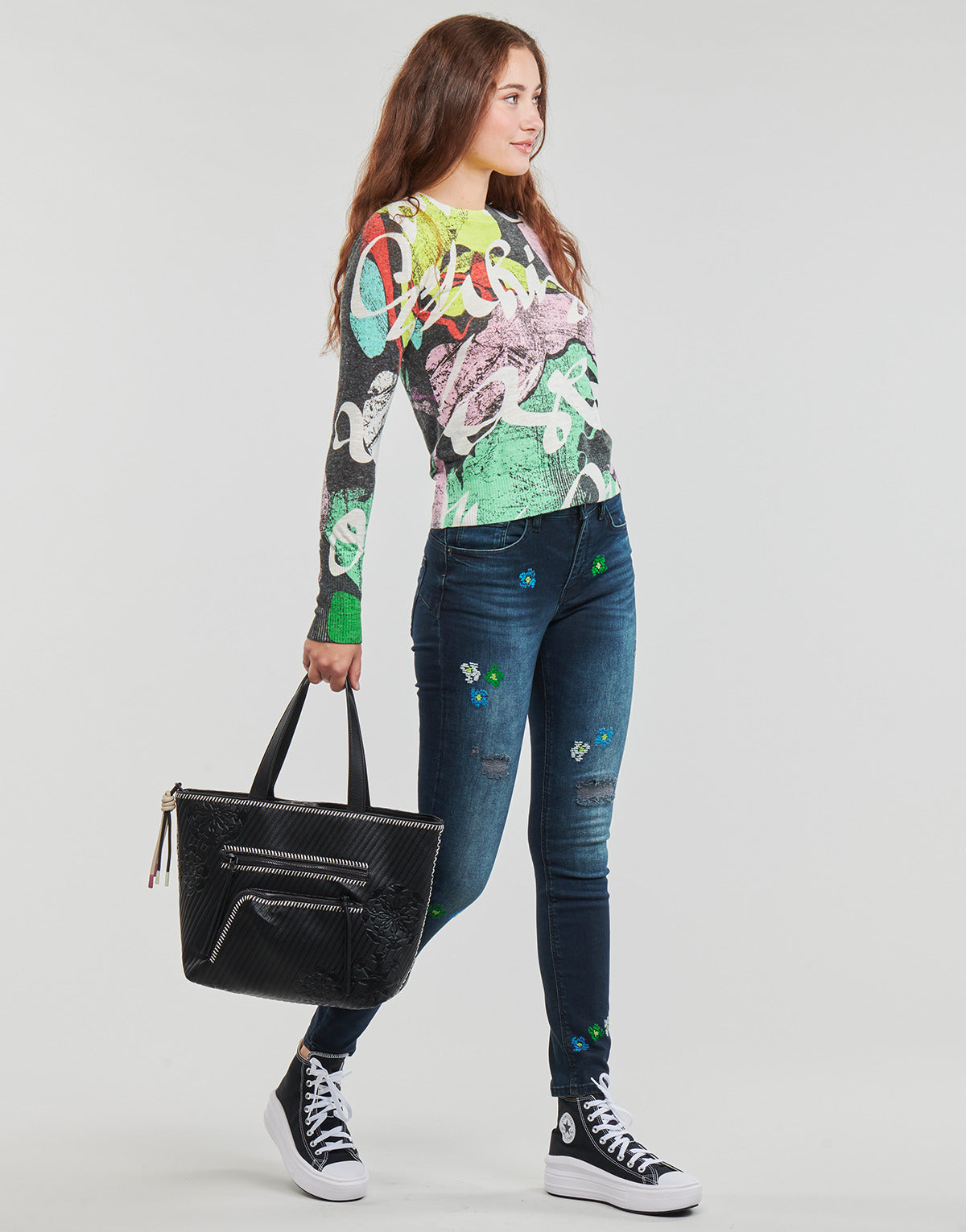 Maglione Donna Desigual  FOTINBLACK PULL  Multicolore