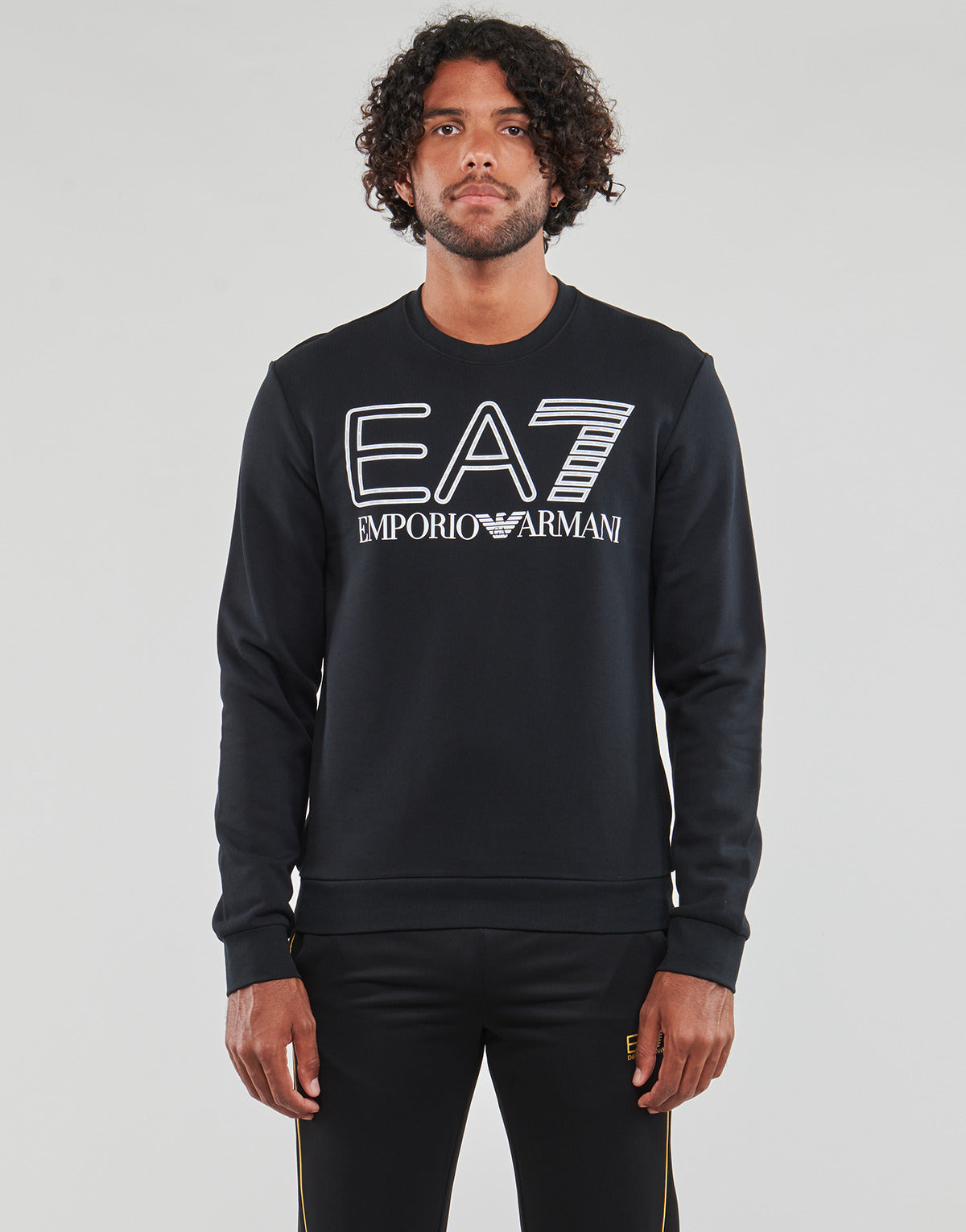 Felpa Uomo Emporio Armani EA7  LOGO SERIES SWEATSHIRT  Nero