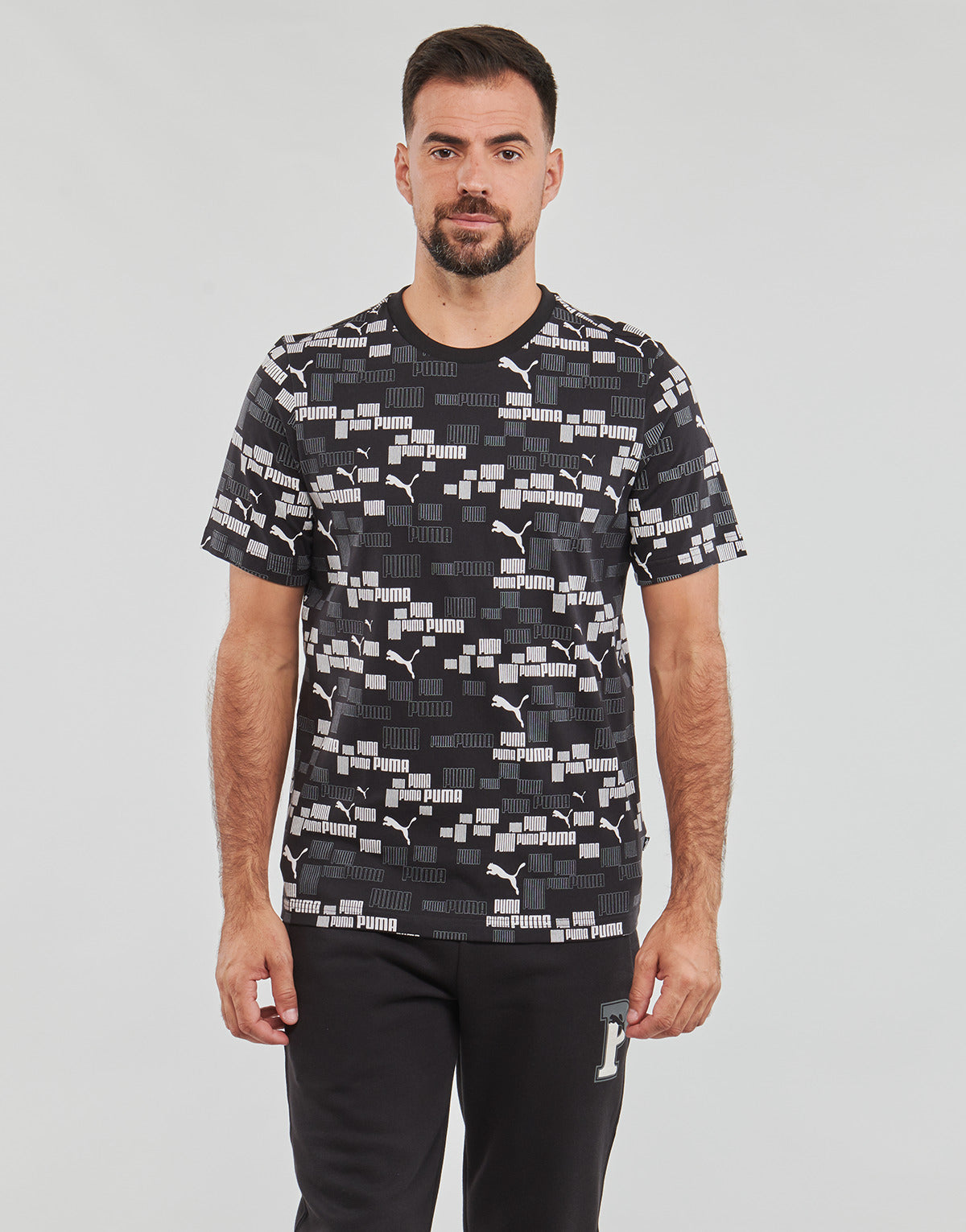 T-shirt Uomo Puma  ESS+ LOGO LAB AOP TEE  Nero