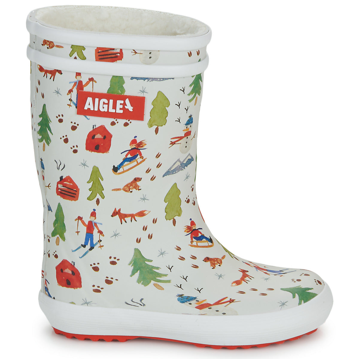 Stivali bambini ragazza Aigle  LOLLY POP FUR PRINT  Bianco