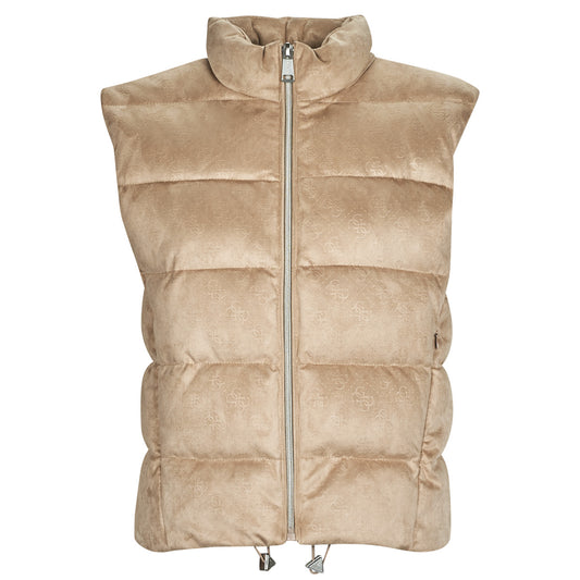 Piumino Donna Guess  JOLE SUEDE PUFFER VEST  Beige