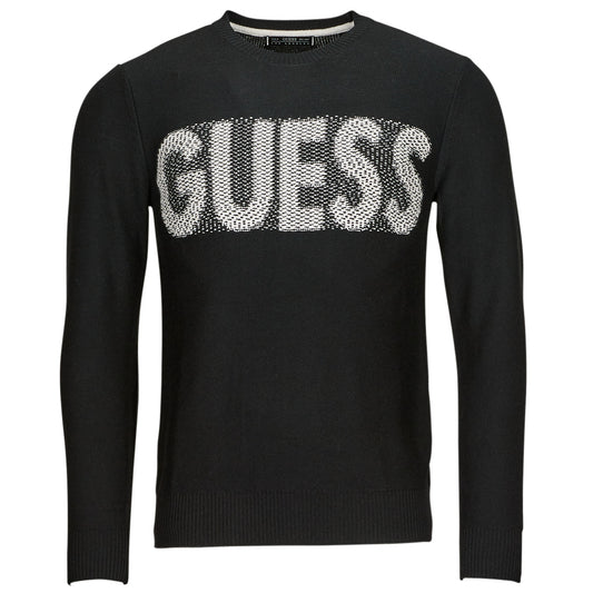 Maglione Uomo Guess  AMYAS LS CN SLOGAN SWEATER  Nero