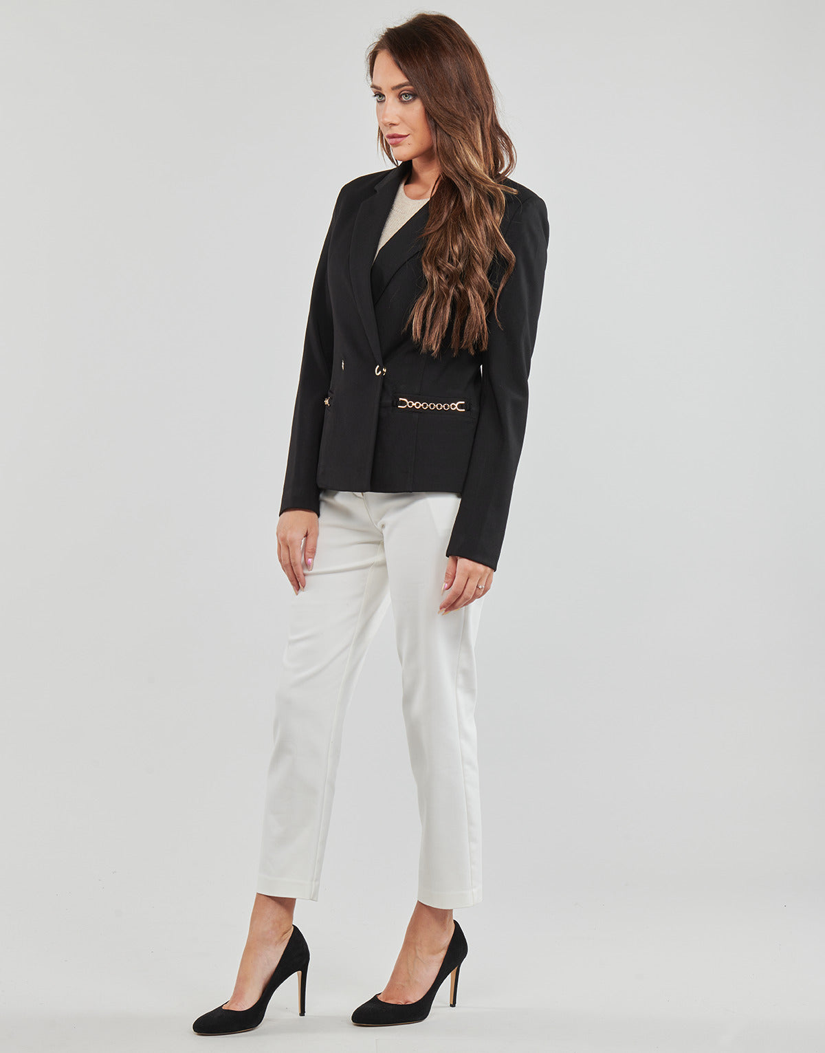 Giacca Donna Guess  ADELE CHAIN BLAZER  Nero