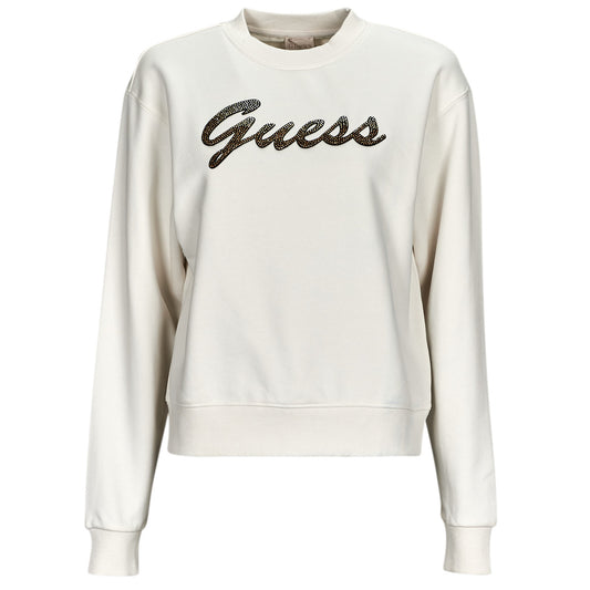 Felpa Donna Guess  CN GUESS SHINY SWEATSHIRT  Bianco