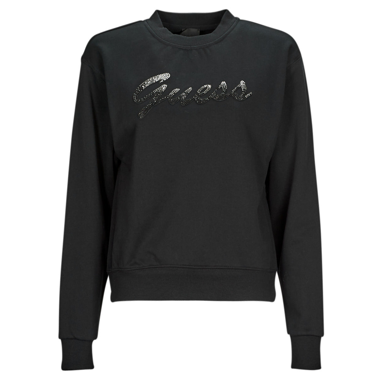 Felpa Donna Guess  CN GUESS SHINY SWEATSHIRT  Nero