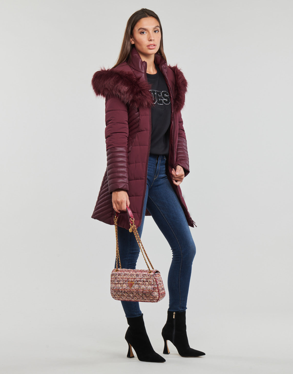 Piumino Donna Guess  NEW OXANA JACKET  Bordeaux