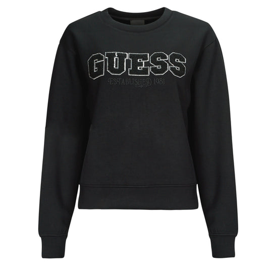 Felpa Donna Guess  CN EMBELLISHED LOGO  Nero