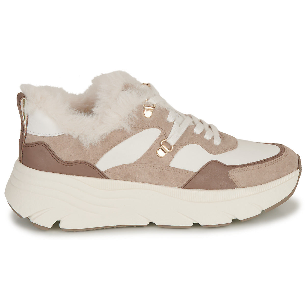 Sneakers alte Donna Geox  D DIAMANTA  Beige