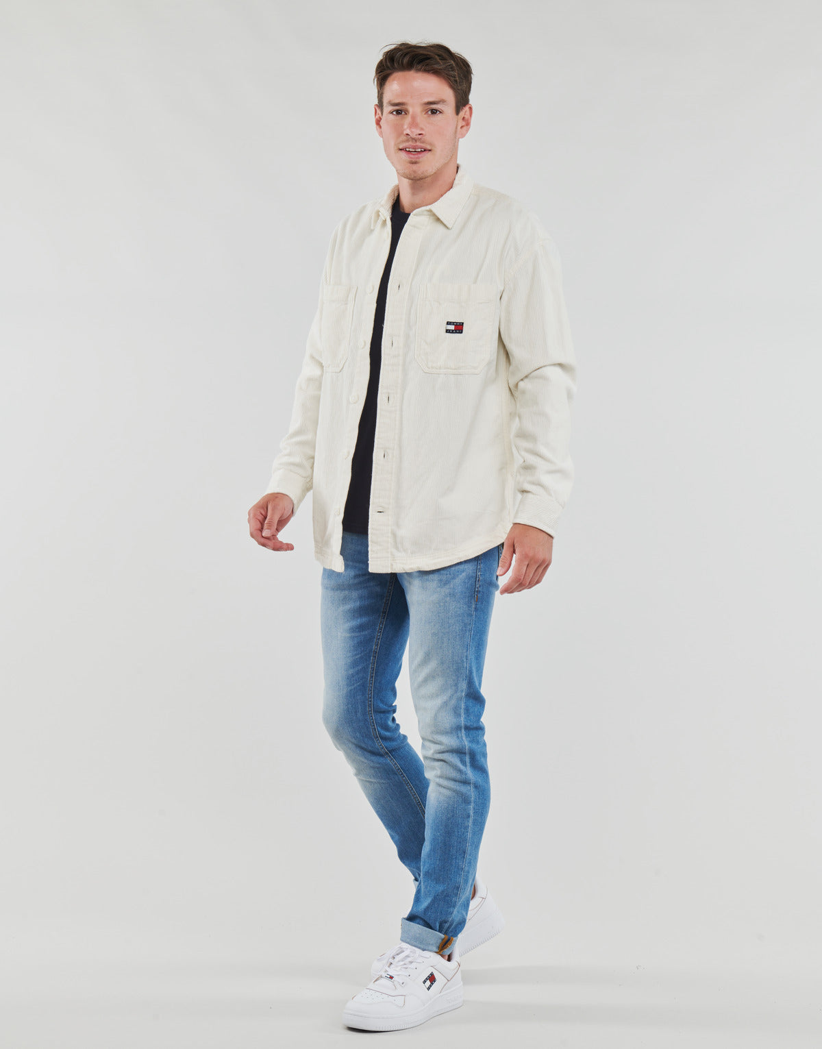 Camicia a maniche lunghe Uomo Tommy Jeans  TJM CASUAL CORDUROY OVERSHIRT  Bianco