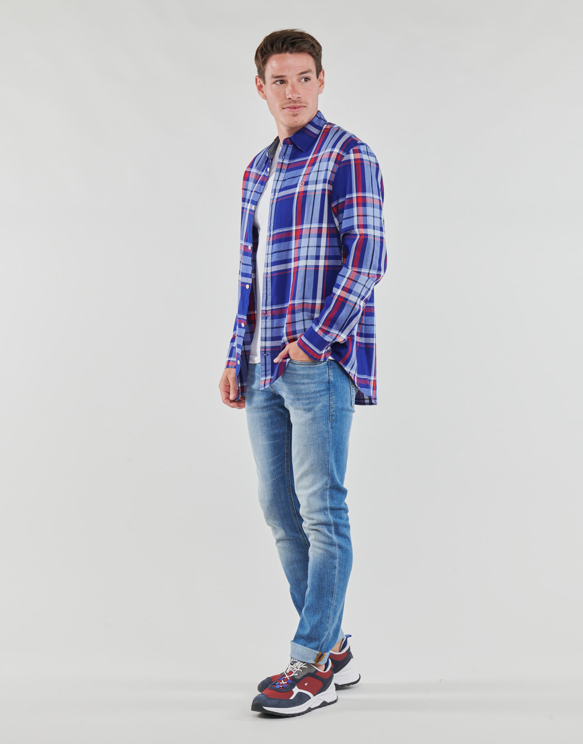 Camicia a maniche lunghe Uomo Tommy Jeans  TJM CLSC ESSENTIAL CHECK SHIRT  Marine