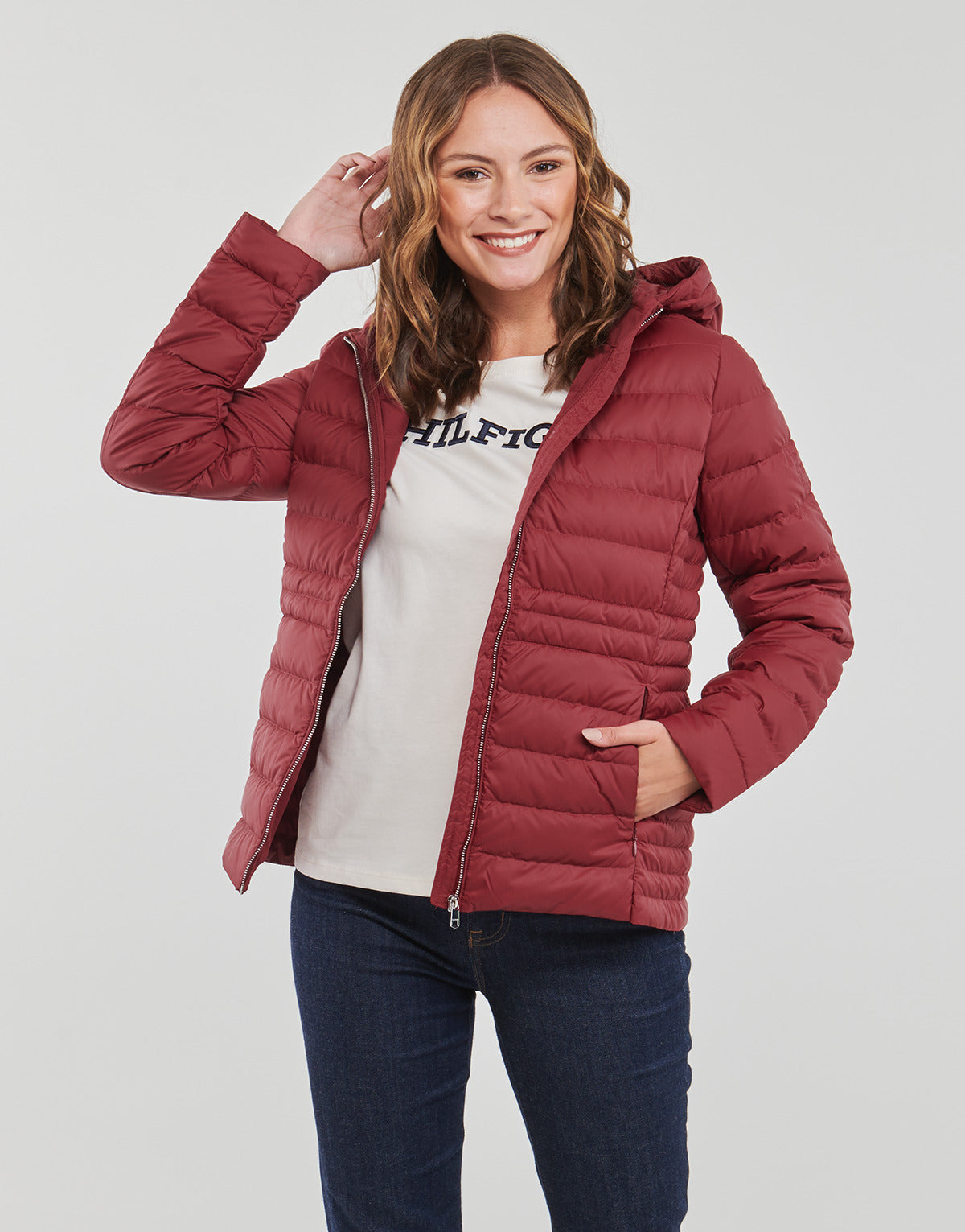 Piumino Donna Tommy Hilfiger  FEMININE LW DOWN JACKET  Rosso