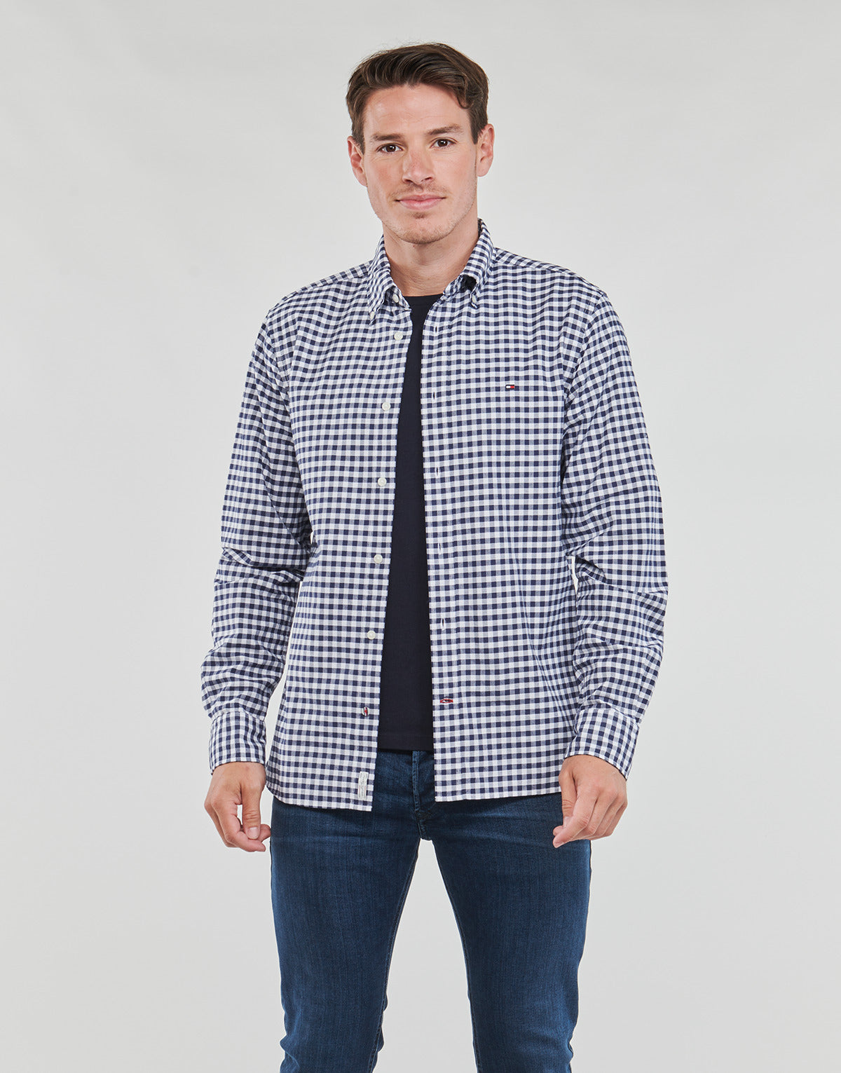 Camicia a maniche lunghe Uomo Tommy Hilfiger  CLASSIC OXFORD GINGHAM RF SHIRT  Marine