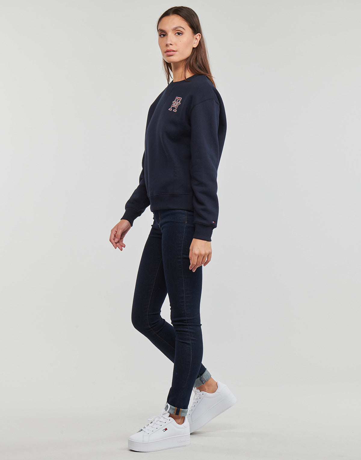 Felpa Donna Tommy Hilfiger  IMD MDRN REG SML SWEATSHIRT  Marine