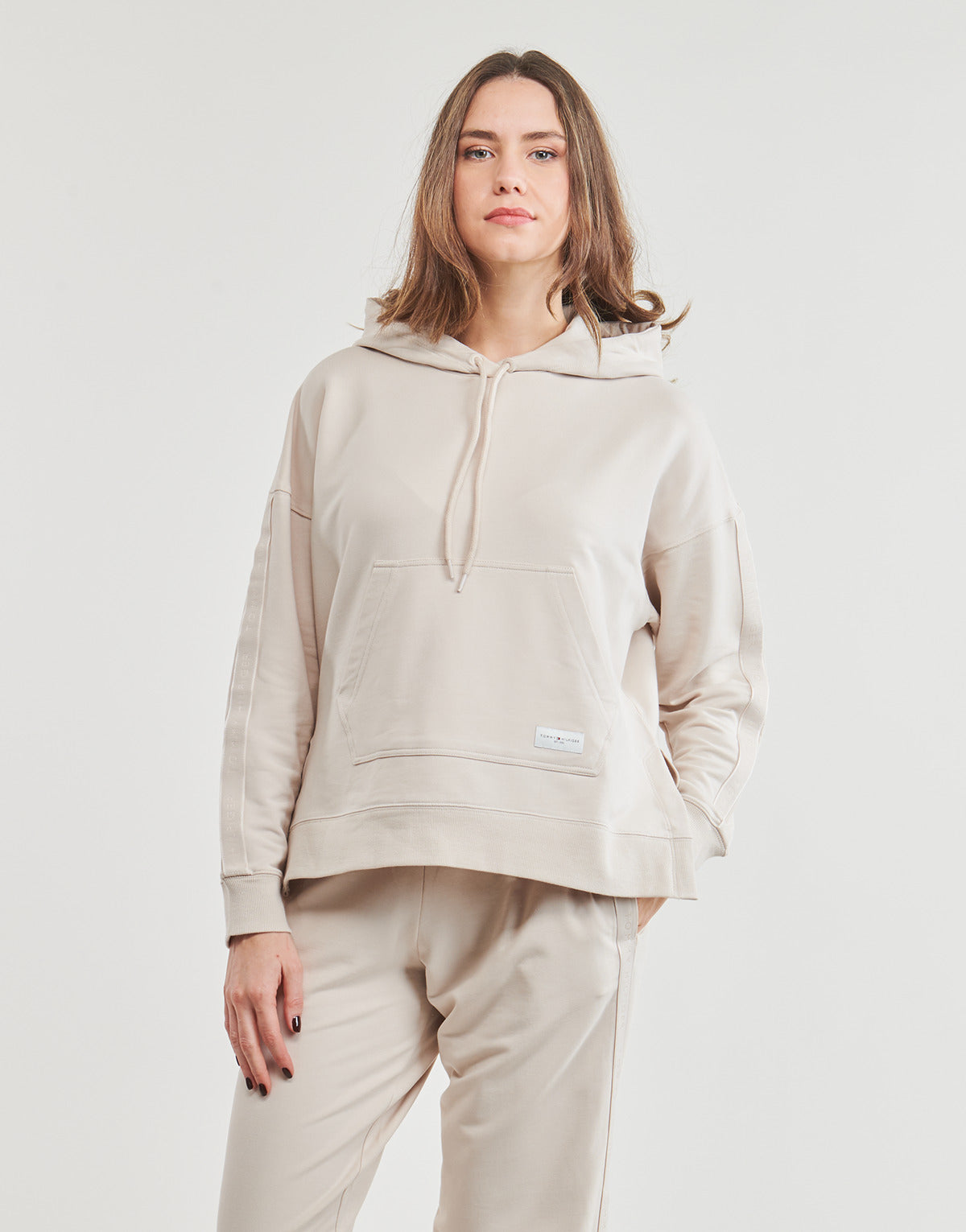 Felpa Donna Tommy Hilfiger  LONG HOODIE  Beige