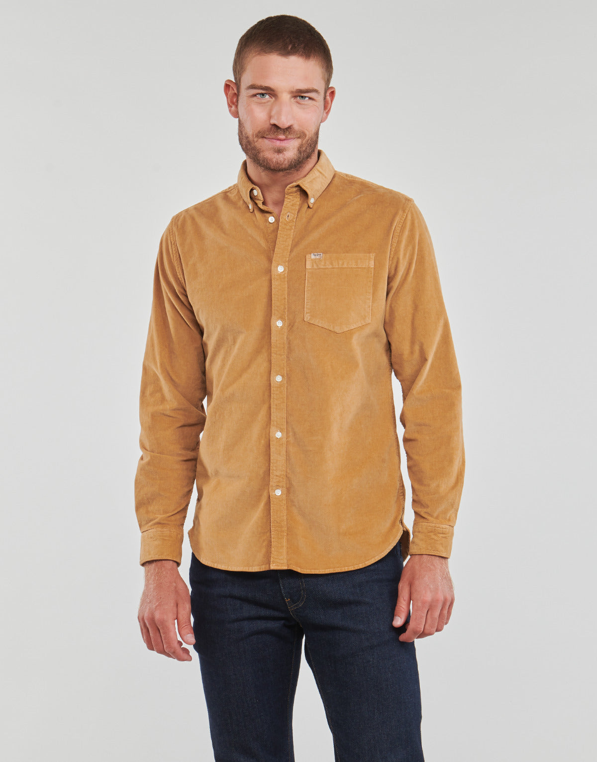 Camicia a maniche lunghe Uomo Pepe jeans  COLEFORD  Beige