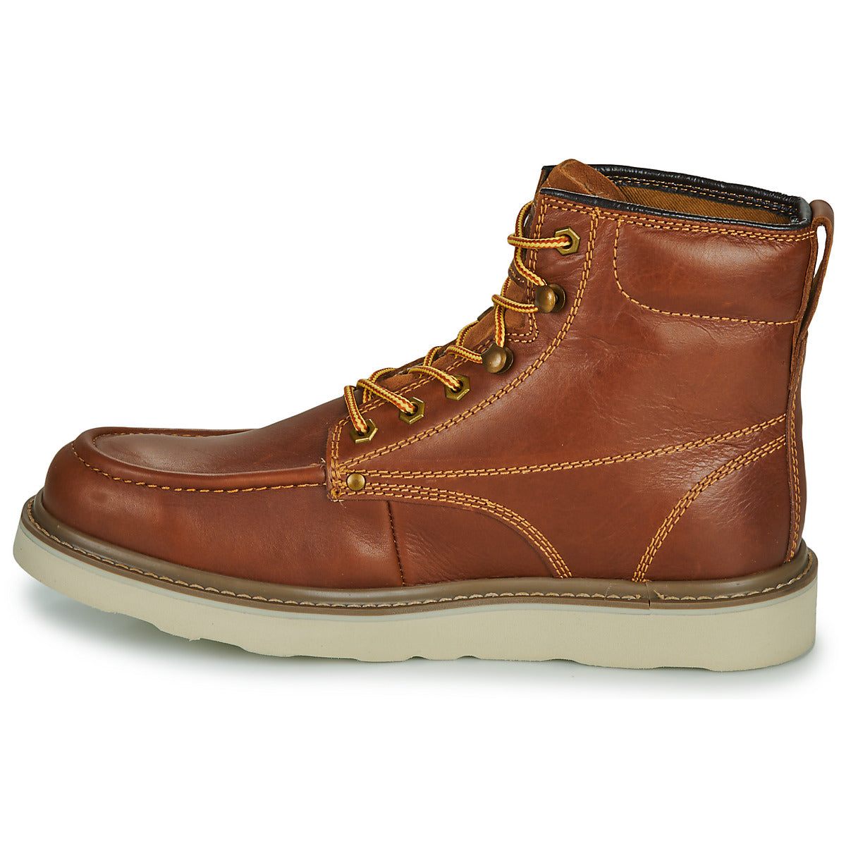 Stivaletti Uomo Jack & Jones  JFWALDGATE MOC LEATHER BOOT  Marrone