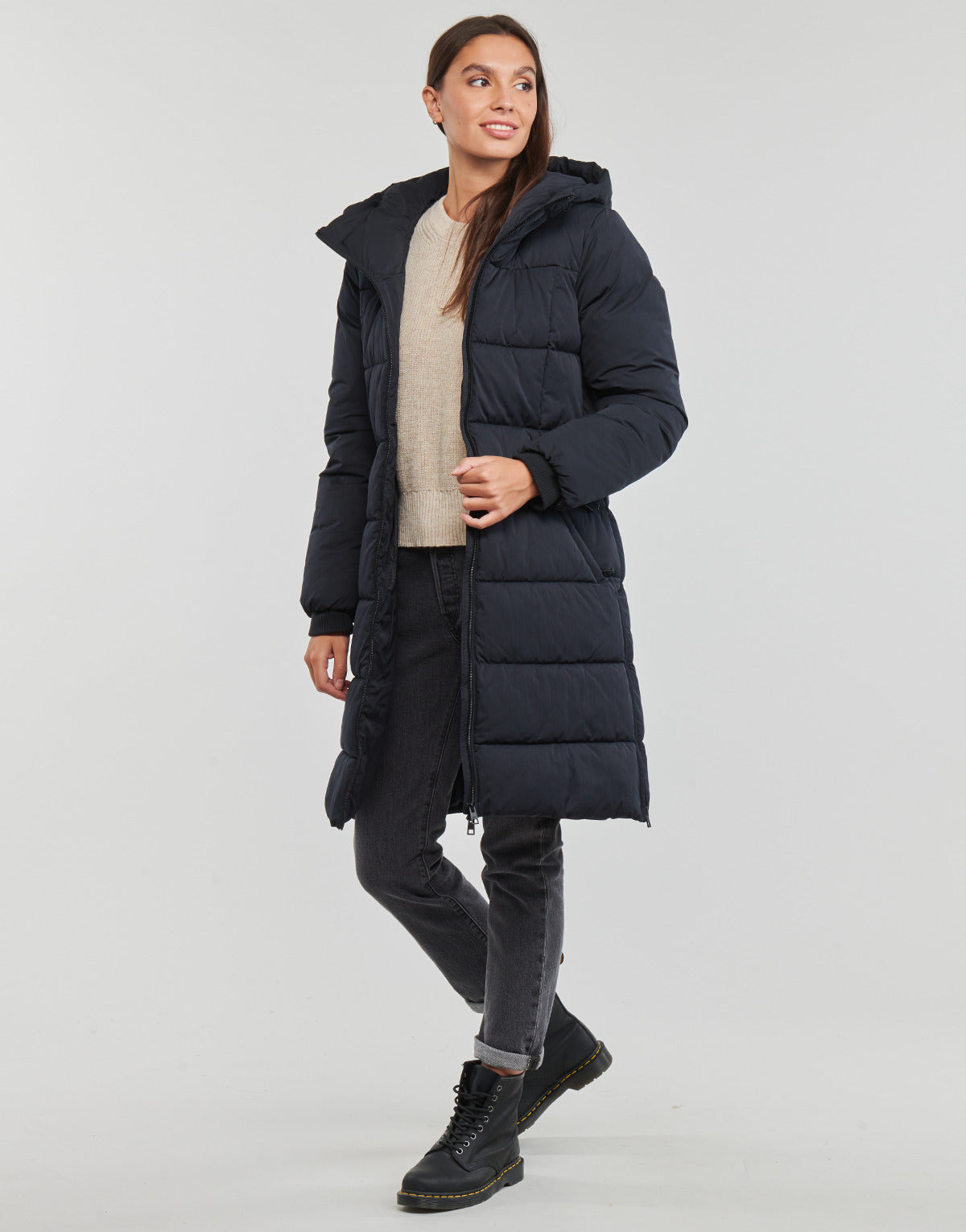 Piumino Donna Esprit  Belted Puffer Coat  Nero