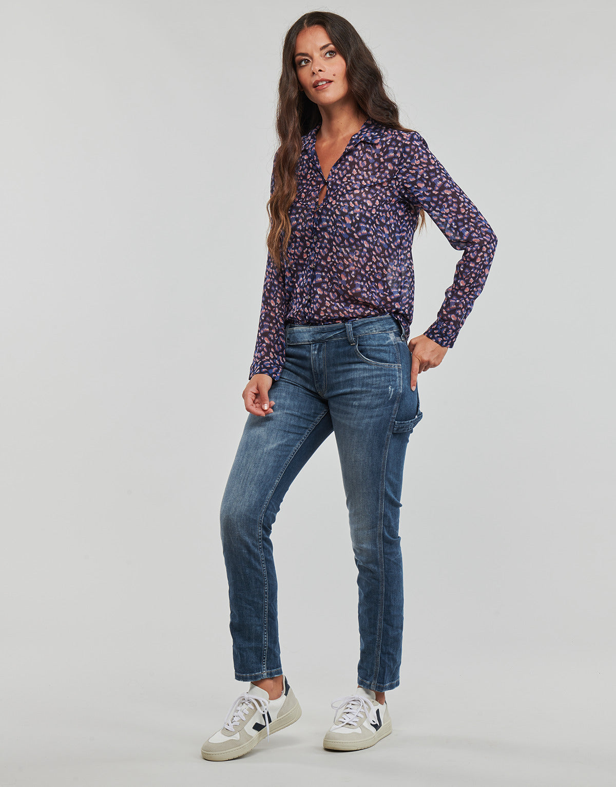 Jeans boyfriend Donna Le Temps des Cerises  CHARA  Blu