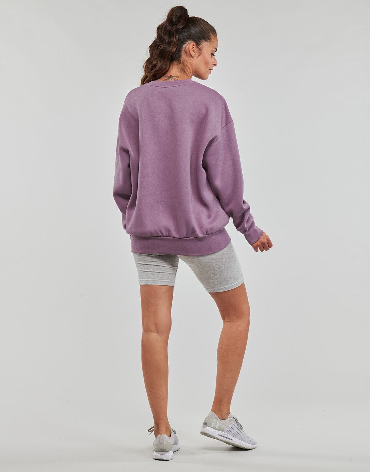 Felpa Donna Under Armour  Essential Flc OS Crew  Viola