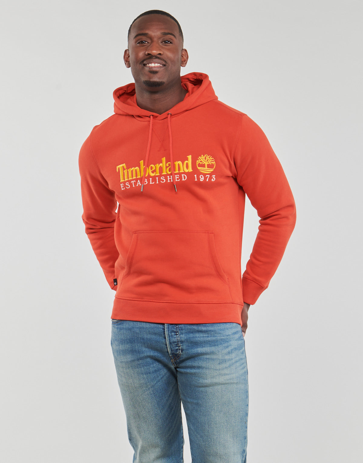 Felpa Uomo Timberland  50th Anniversary Est. 1973 Hoodie BB Sweatshirt Regular  Arancio