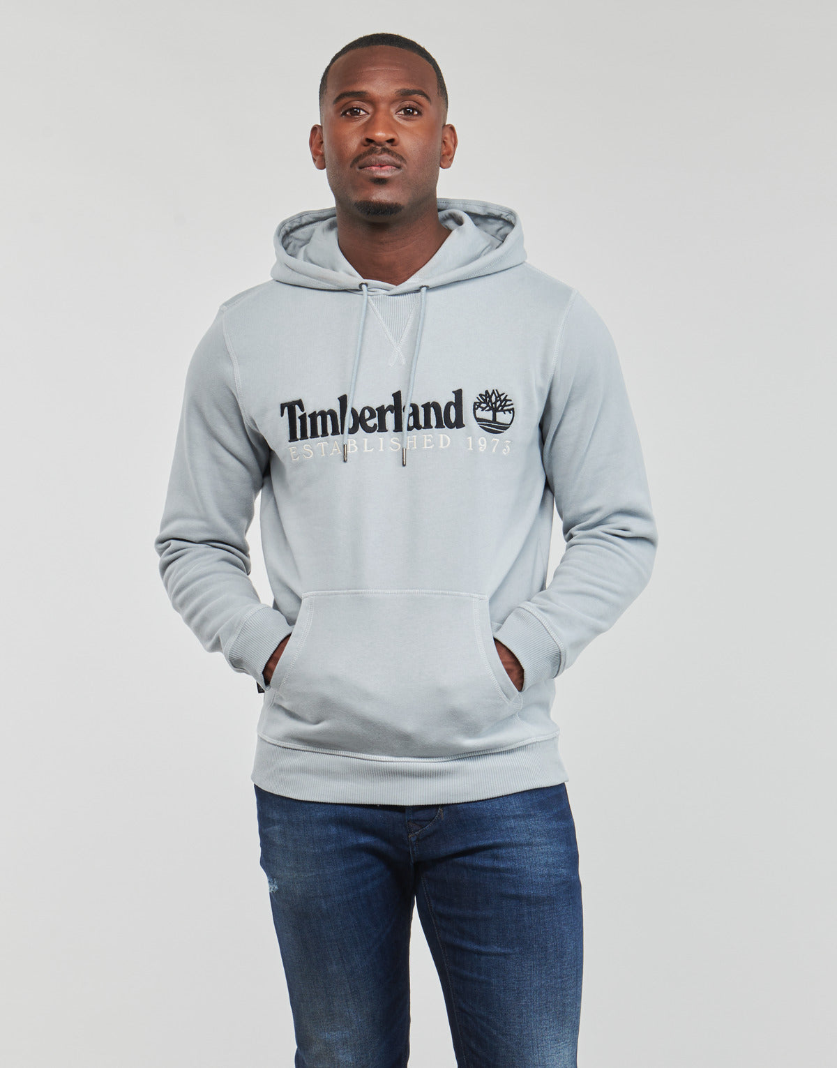 Felpa Uomo Timberland  50th Anniversary Est. 1973 Hoodie BB Sweatshirt Regular  Grigio